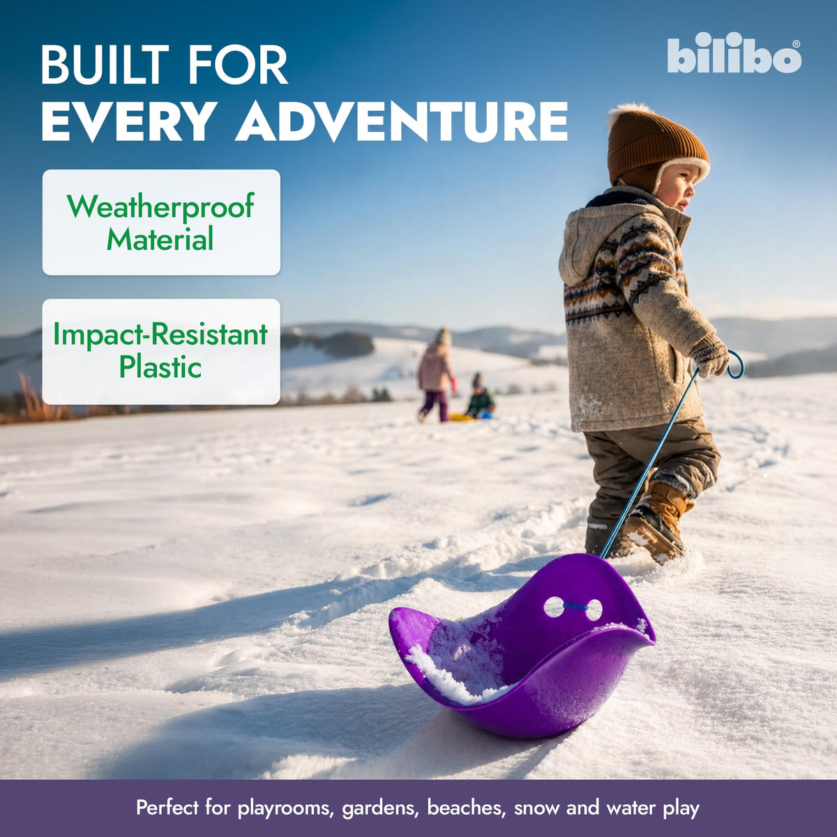 MOLUK Bilibo Open-Ended Sensory Toy for Toddlers & Kids, Swiss Design for Balance, Spinning & Imaginative Play, Durable Indoor & Outdoor Toddler Toy for Children Aged 2+, Purple