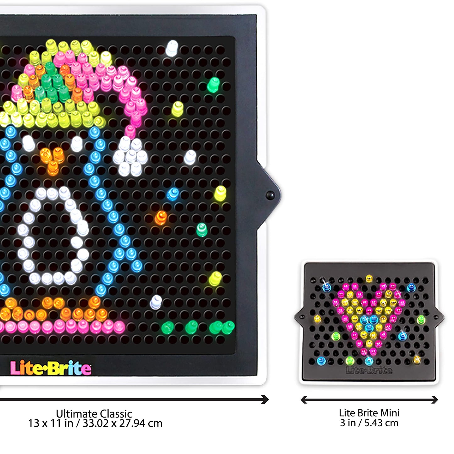 Basic Fun Lite-Brite | Mini | Light Up Drawing Board, LED Board with Colours, Light Up Toys for Creative Play, Glow Art Neon Effect Drawing Board, Light Toys for Kids Ages 4 02216