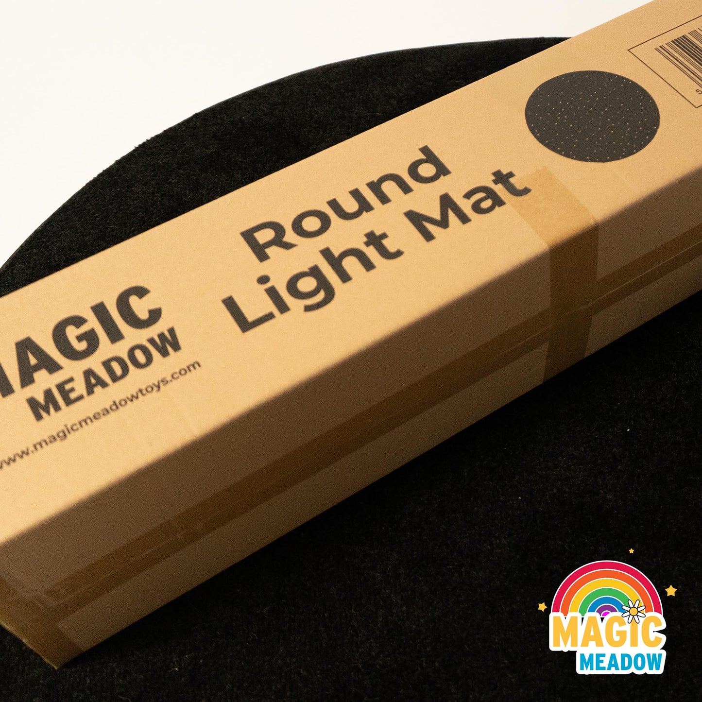 MagicMeadow Round Sensory Light Mat | Interactive Tactile Sensory Rug with Coloured Lighting for Kids | Educational Special Needs Resource Enriching Play & Exploration | Light Up Mat Autism Therapy