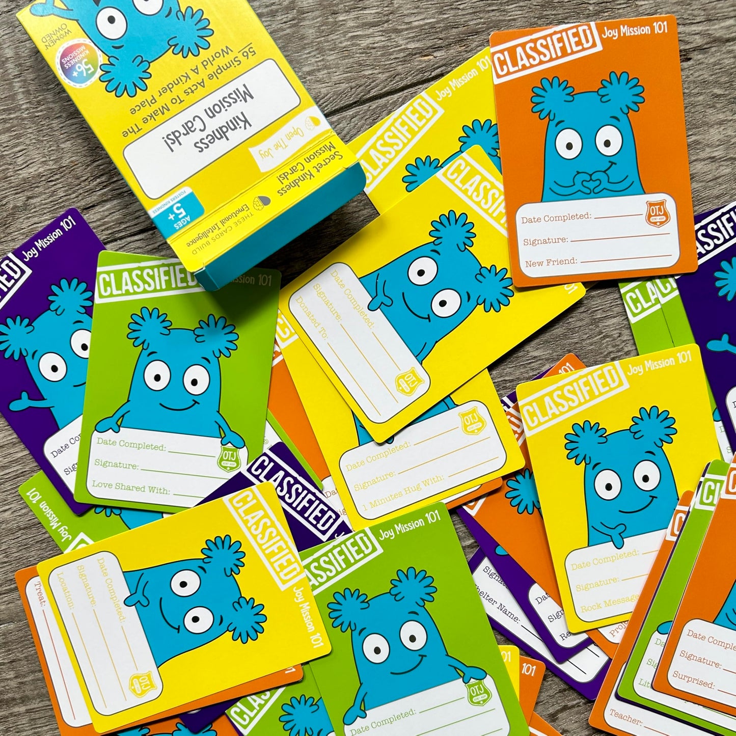 Kids Games Educational Toys - Colourful Kindness Mission Cards, Emotion Cards for Children, Learn About Kindness & Emotions, Ages 4and Up, 56 Secret Missions for a Kinder World, Screen-Free Fun