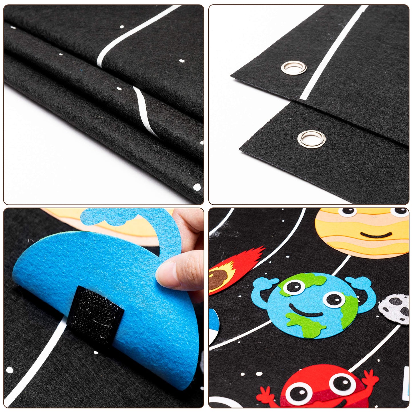 WATINC Solar System Felt Story Board for Kids Space Toys Educational Early Learning Montessori Preschool Storytelling Flannel Board Play Kit Educational Hanging Teaching Toys Birthday Gift